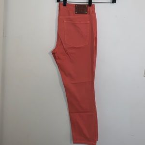 Tory Burch cropped skinny jeans salmon colored
